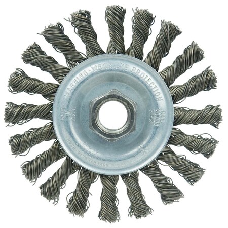Weiler 4" Knot Wire Wheel Cable Twist X-Coarse Wire M10x1.50 Nut Steel Wire 36257